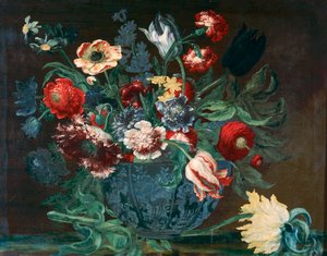 Kom van Chinees porselein met een bos bloemen